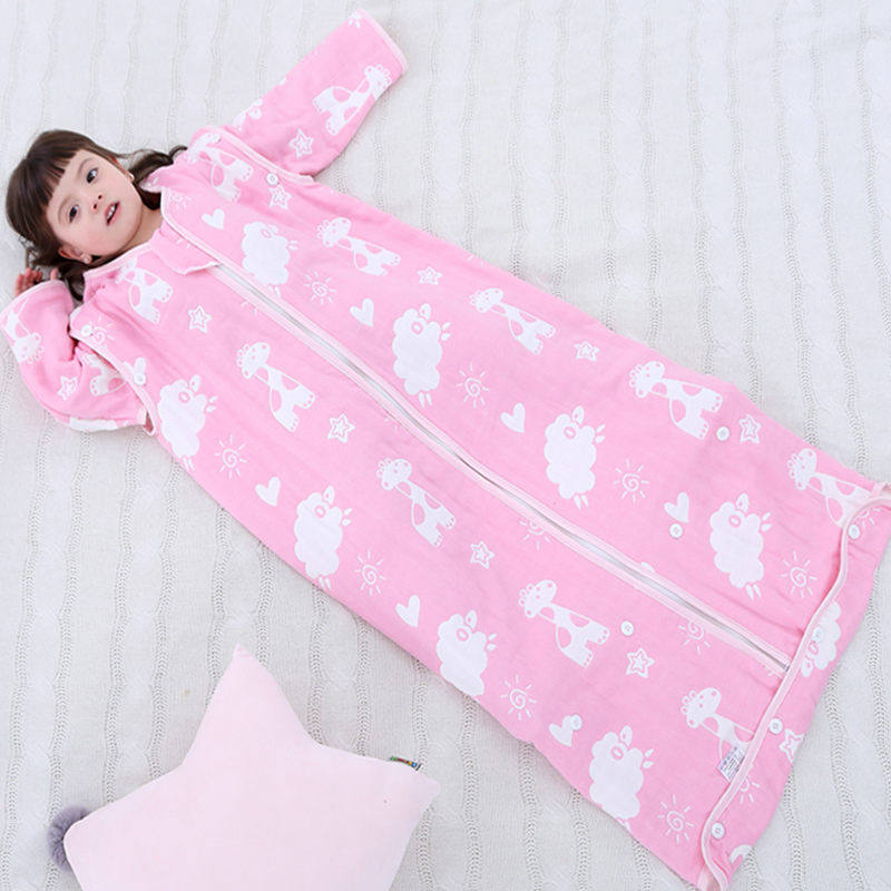 六层纱布儿童宝宝睡袋春款纯棉中大童夏季春季薄款防踢被06一12岁