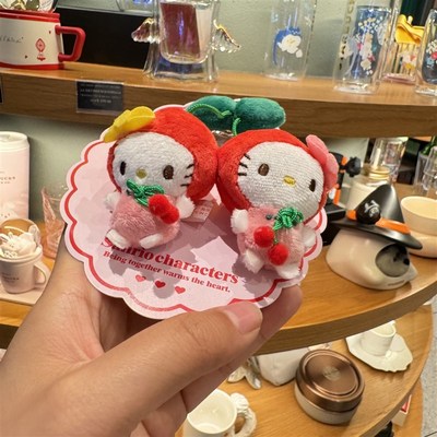 日系公仔Kitty玩偶樱桃系列kt猫包包挂件礼物