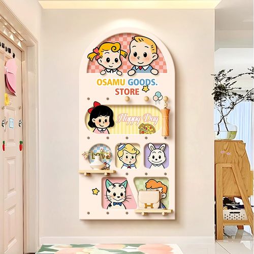 洞洞板置物架入户玄关墙上挂钩墙面展示架免打孔定制收纳架挂衣架