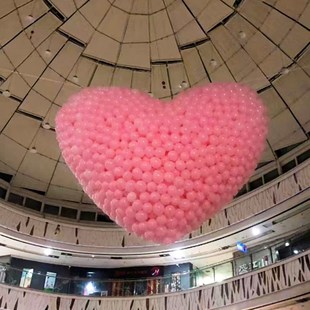 爱心形气球雨下落网商场活动人气互动求婚创意告白气球网兜