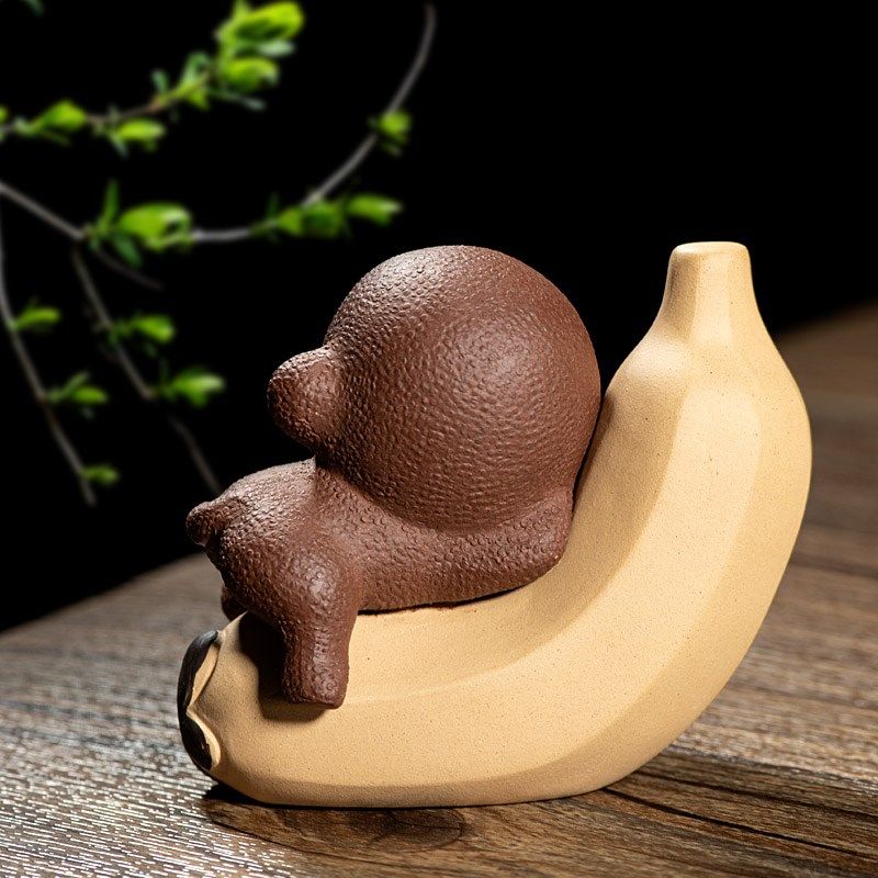 茶宠紫砂可爱香蕉小猴子摆件生肖猴雕塑茶玩茶盘装饰品精美茶礼品,餐饮具,茶宠摆件,淘宝优惠券,粉丝福利购,淘宝优惠卷