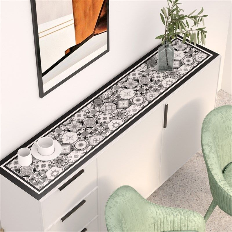 摩洛哥风格 鞋柜垫子台面防水防油皮革桌布盖巾盖布电视柜长条桌