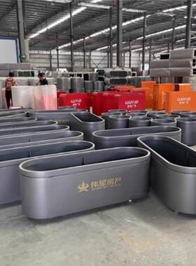 铁艺树箱花坛长方形花槽圆合筒花花盆外户不钵锈钢组街95561道花