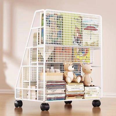 绘收架纳架桌下可移动书物架落地带本轮家用阅置读RNU架宝宝儿童