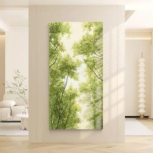 荫顺丰手绘画《绿树成1-2》走廊过道饰装画玄关YWI入户挂画肌油理
