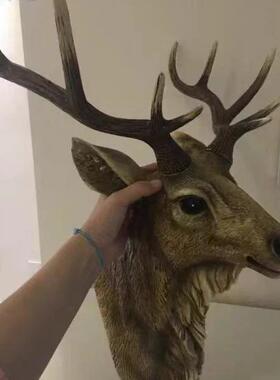 墙饰复挂饰壁饰羊头摆件挂挂XR4pYMwB件鹿头鹿角壁古欧式创动物墙