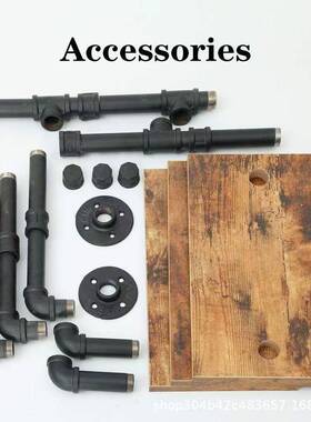 木木制美式l水ft工业风铁CL-01254艺壁o挂置物架复古管书架墙上质