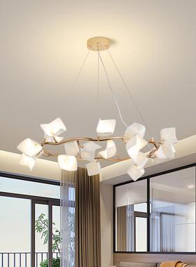 意式简客厅计灯新款设师现代简约餐厅吧63577台卧室奶油极风陶吊