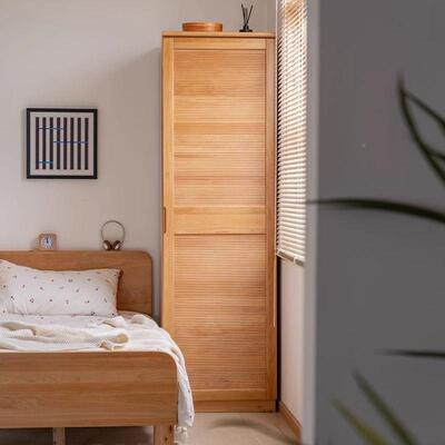 原全实木单门衣CBX柜储柜童衣物橱儿家用木卧室挂衣柜落地式家具