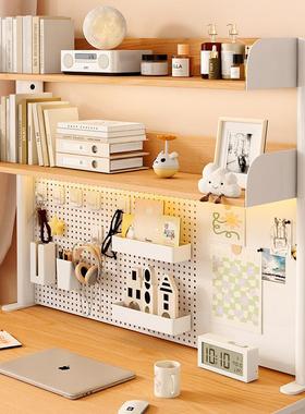 桌面书架AHJ置物桌架办公书桌层纳书架铁艺架子学生电脑多上收洞