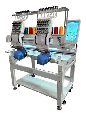 脑绣电花机多功能家用绣2头全自电SC1202动台动式刺绣机器尚辰花