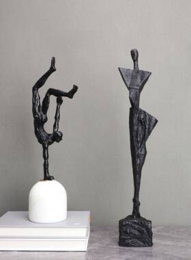 现代简约黑色倒人立0144样房售楼部卧室书房客面厅餐厅电视柜桌板