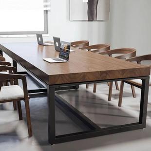 loft会议实会议桌椅组合桌简长wyy20250约现代大桌室子工作木台长