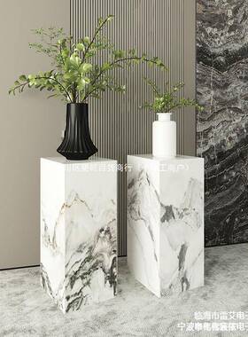 现代板简约大理石奢装饰置花架客厅58010电视柜旁边几物架子岩摆