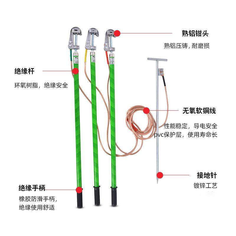 1压0kv压户外高接地线携带型短路461接地线猴头紧式接线路临时地
