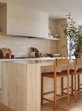 黄洞石天然石材31422家石居别墅厨大房柜台面理几餐桌茶洞洞石岛