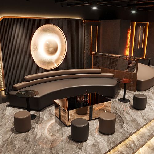 KTV包厢卡座沙发咖啡厅奶茶店西餐桌椅组合酒吧商用接待座椅定制