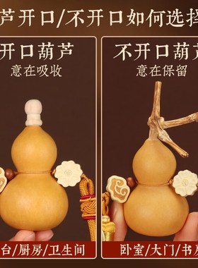 门对门五帝钱天然葫芦挂件开口大门口玄关纯铜钱真胡芦吉祥结摆件