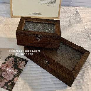木质收纳盒桌面防尘大容量首饰储物盒珠宝项链耳环防氧化装饰盒子