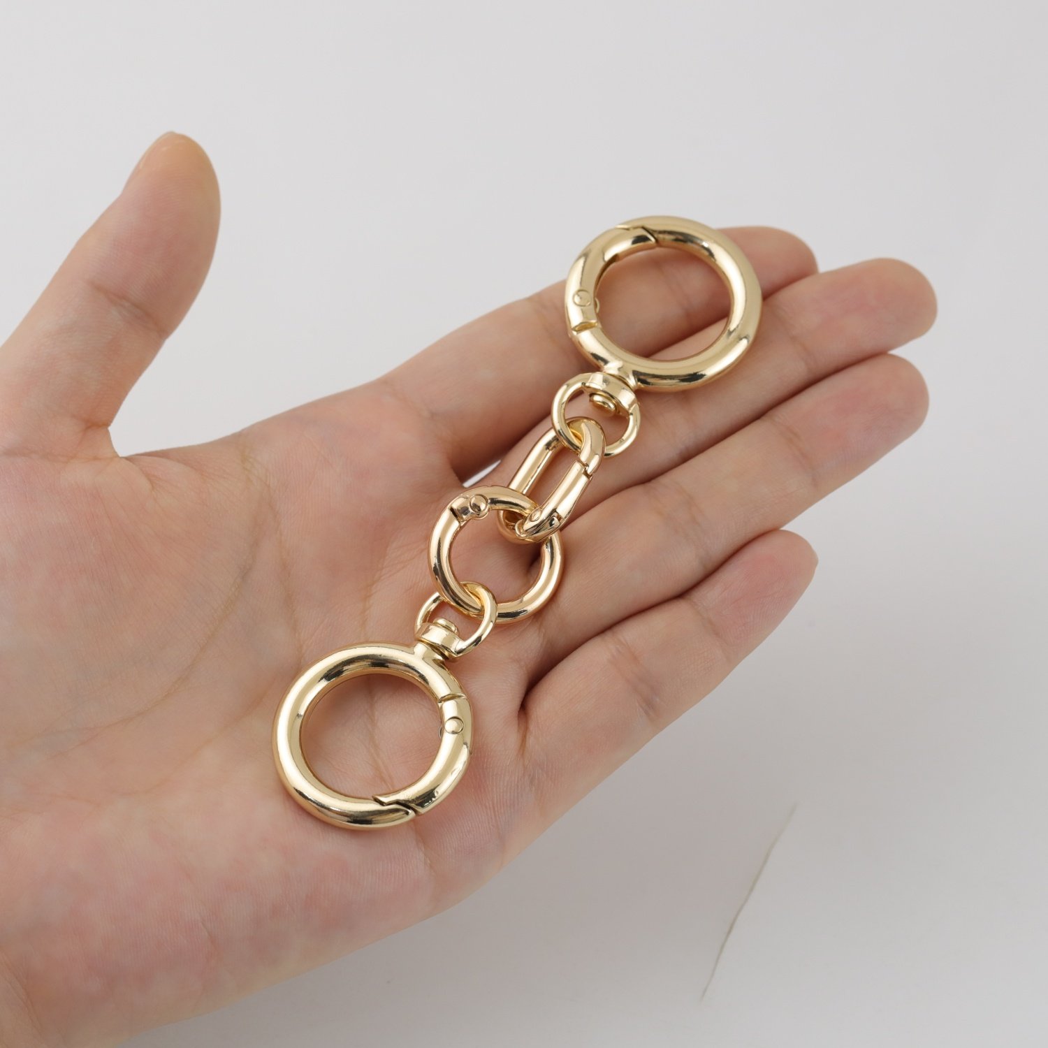 圆环金属链条钥匙防丢户外背包链挂件链条包老花包肩带连接延长扣