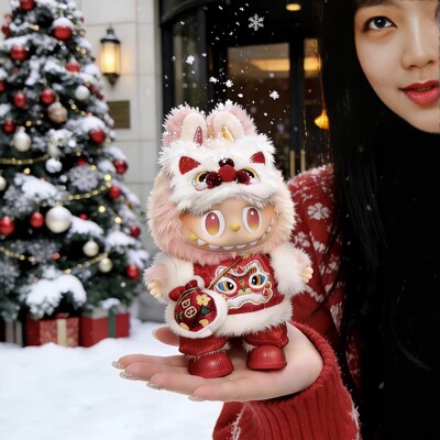 一二三代拉布布娃衣新年唐装套装醒狮背包棉花娃娃换装dimoo衣服