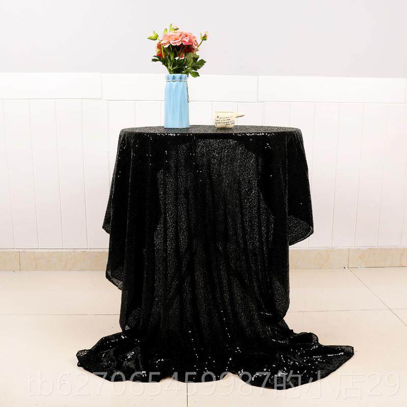 高档婚庆婚礼亮片桌布日派对生甜品片台布Pa桌rty布置婚桌装饰亮