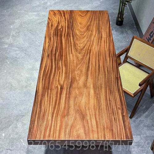 正品南美胡.桃办大板实木茶桌茶台自然边木雨木公书桌原木风餐桌1