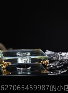 高档简约现代面水晶有机玻工璃光七彩色桌发底座佛像佛塔鱼缸艺品