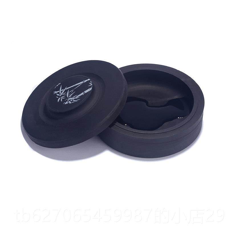 正品罗纹砚毛笔字初学练习带盖 4四寸原砚台者文房宝天然石学生书