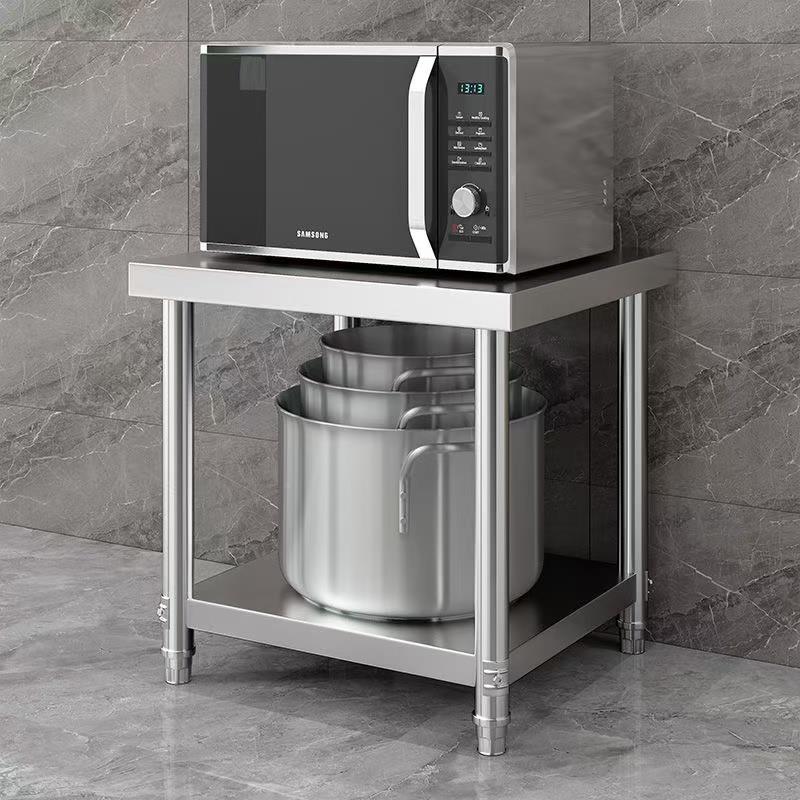 不家用方钢桌收纳操形作台正锈PPU方烤箱咖啡机收纳层架厨房储物