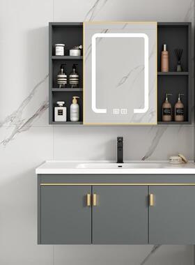 简约太铝浴室卫生间洗手洗脸盆柜合一62016体陶瓷组空洗漱柜台智