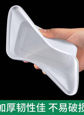 100方ml一餐次性餐盒长形打包盒0乳白色外卖加厚饭RCZ盒塑料便当