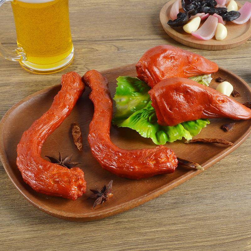 PVC仿真鸭头鸭脖卤味小吃模型仿真美食食物食玩摆件摄影拍照道具