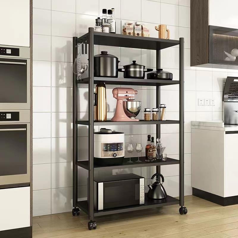 厨房置物架落地多层多功能移动储物架子家用微波炉烤箱锅具收纳架