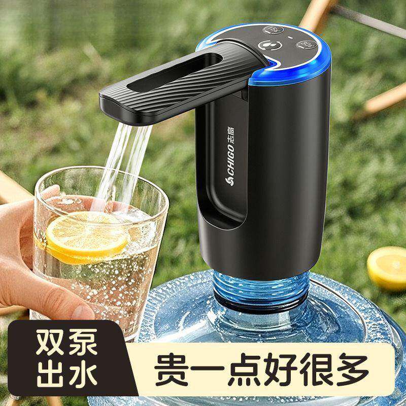 电无品牌/动桶装折水抽水器可叠双泵双出水饮水水器压通抽水机吸