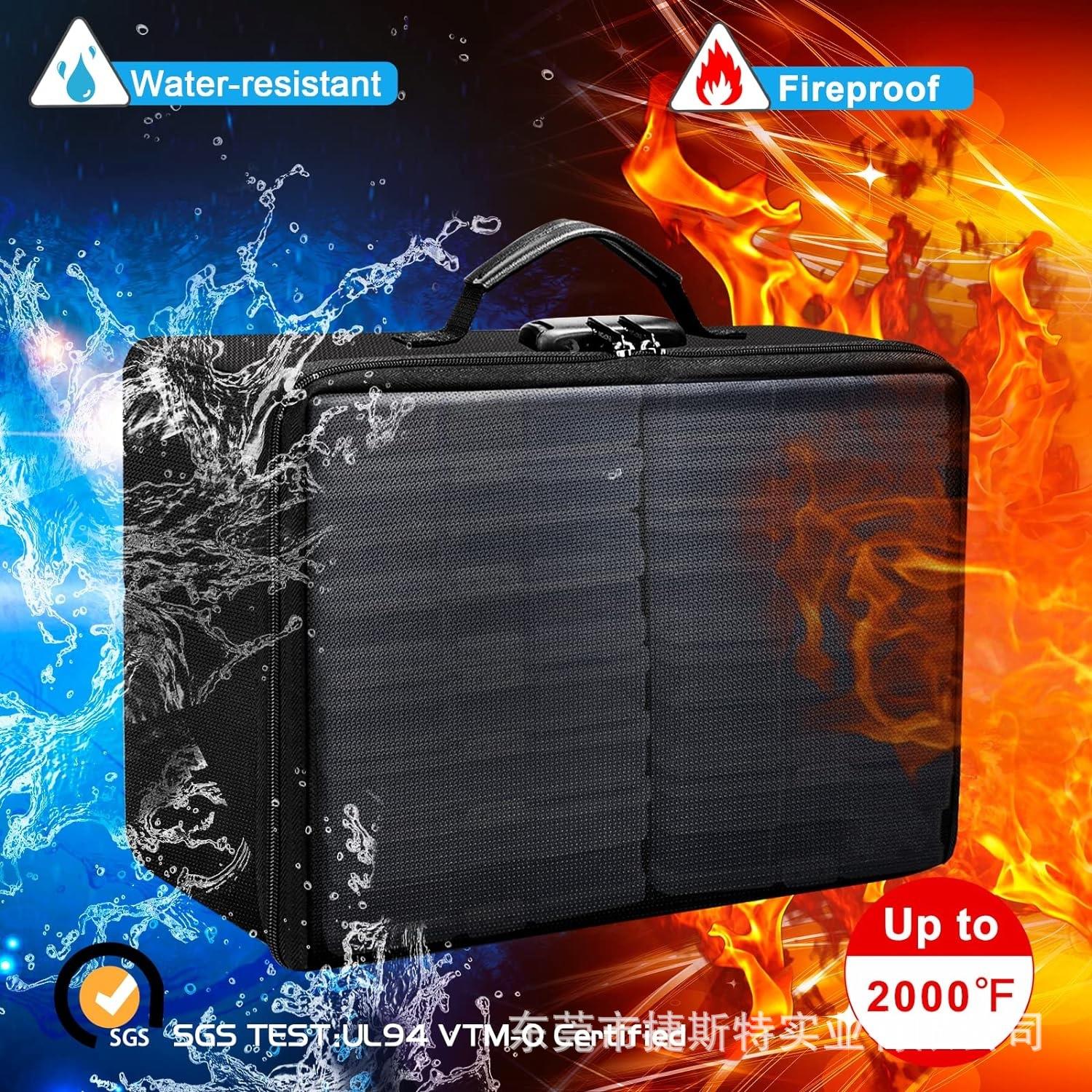 防火照片收纳盒带密码锁的可折叠便携式照片存储容器(不带盒)