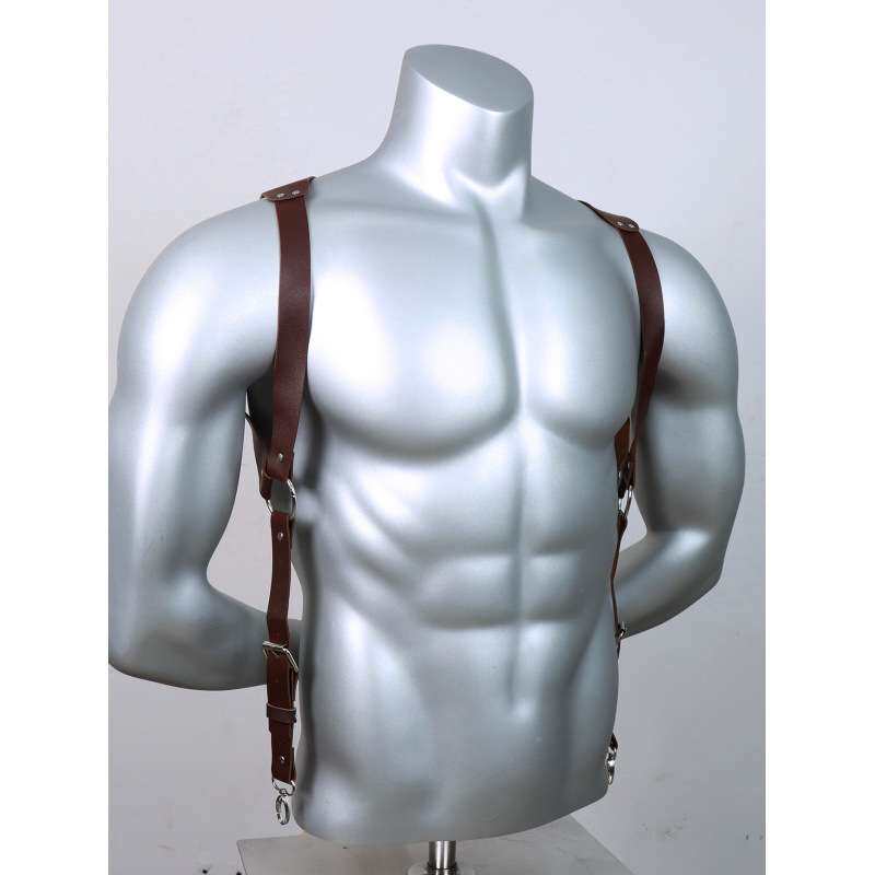 跨境新款热卖时尚男士背带装饰腰带pu皮革可调节英伦休闲绑带