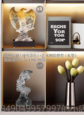 高档雄鹰展翅现代简约大宏图老鹰摆件办公室居桌乔柜迁家酒装展饰
