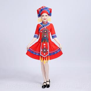 表演服出女 女广西壮族舞台装 高档族服装 男女服民族壮演服装