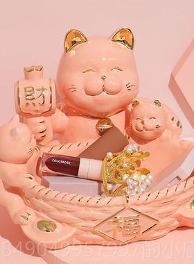 高档招财猫进门玄装关鞋柜钥匙居收纳摆件意客创厅家饰品新居乔迁