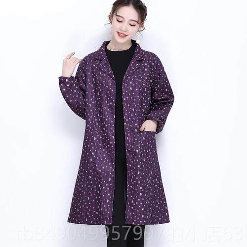 高档新福字女蓝式大褂长袖工作服款罩衣女尘工厂汽修搬防运耐磨劳