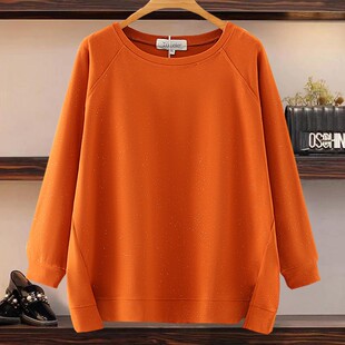 套头衫 中老年妈妈装 长袖 T恤上衣春秋装 胖婆婆200斤遮肚子卫衣 薄款