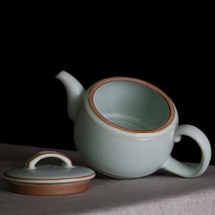 手工汝窑茶具套装家用礼盒装景德镇陶瓷礼品中式简约青瓷仿古瓷器