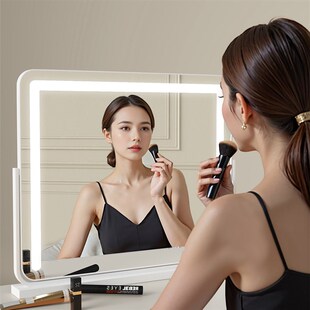 LED化妆镜台式桌面旋转梳妆台专用镜子主卧室带灯轻奢高级美妆镜