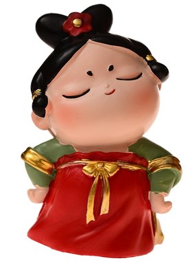 唐仕女古风女孩情侣桌面摆件一对可爱车载装饰国风少女纪念礼物