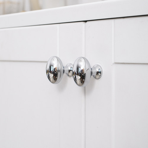 意式法式高端实心纯黄铜衣柜把手银色电镀家具抽屉柜门单孔小拉手