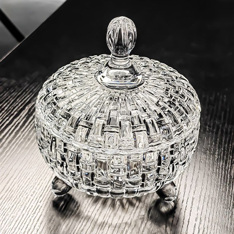 水晶玻璃碗带盖糖果罐高颜值水果盘糖罐果盘储物盒收纳首饰盅器皿
