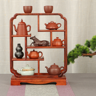 实木博古架桌面茶壶架子摆件置物架花梨多宝阁茶杯架紫砂壶展示架