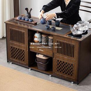 阳台茶阁桌新中式实木办公茶台体功夫装一家用小户型套多宝WYR泡