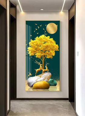 奢现代简约玄关LYH1013L装饰画客厅餐厅版挂画入户过道竖走廊墙壁